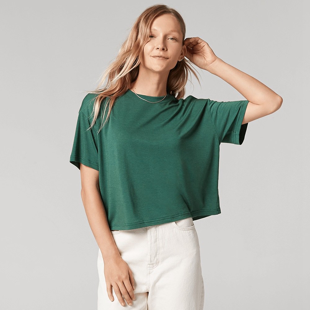 Allbirds Women's T-Shirt Green - TrinoXO™ Relaxed Fit - 75421TYKR